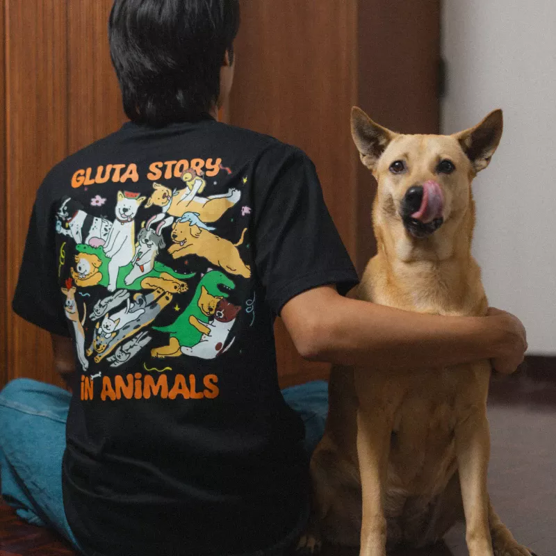 เสื้อลายรวม in animal Vol.1 สีดำ