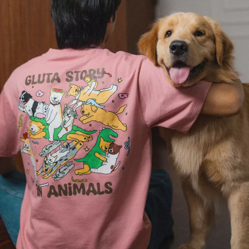 เสื้อลายรวม in animal Vol.1 สีชมพูวินเทจ