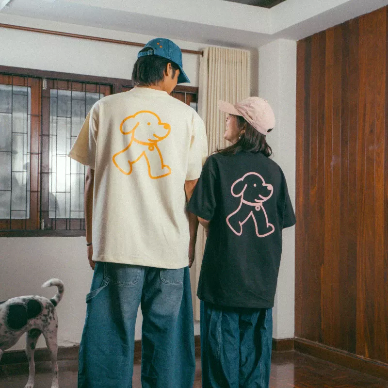 เสื้อยืดลาย Pets>People หน้าหลัง แขนสั้น